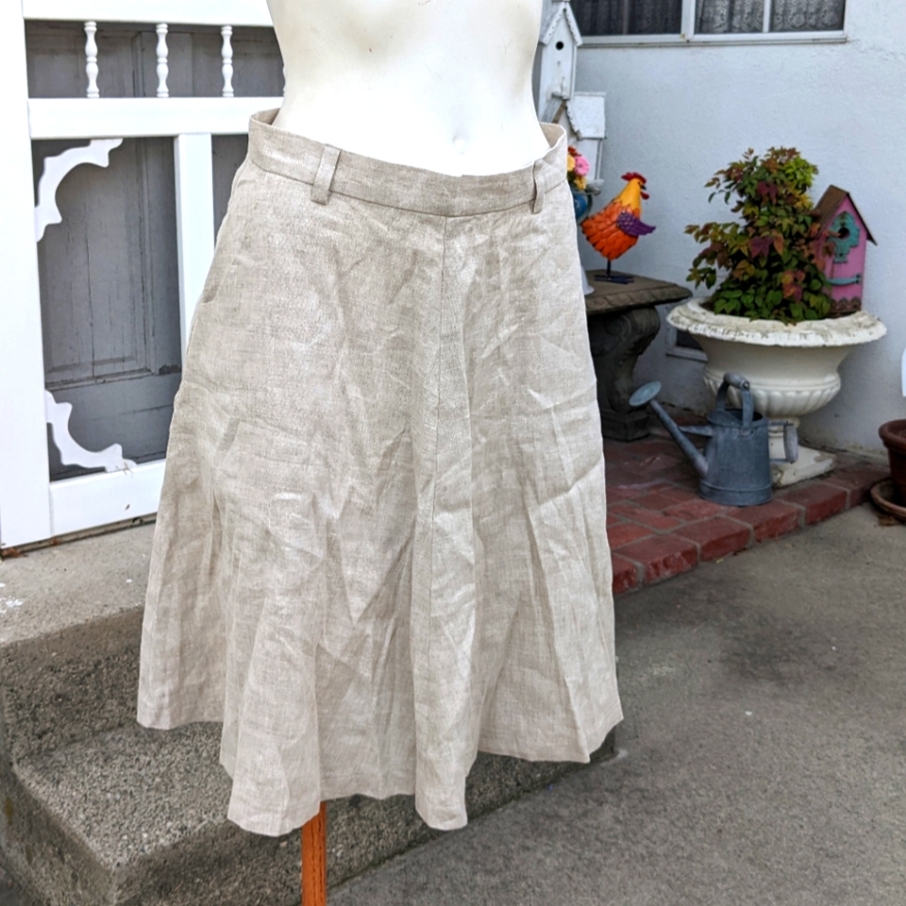 Linen Vintage Style Swing Skirt